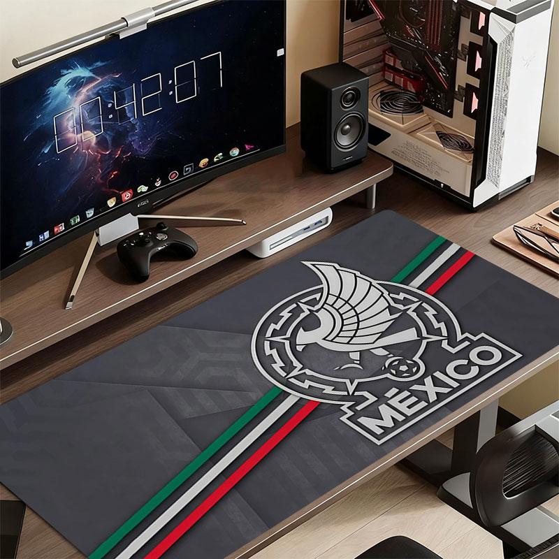 Mexico Football Art Mouse Pad, Large Gaming Desk Mat, Non-slip XXL Mousepad for Laptop & Tablet, Mini PC Playmat with Stitched Edges