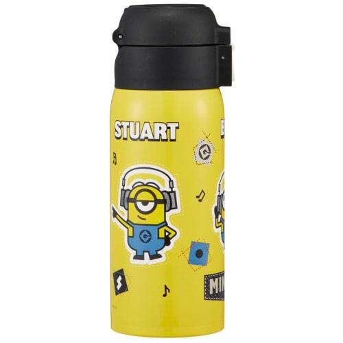 Skater Thermal/Cold Vacuum Double Structure Direct Drinking Stainless Steel Mug Bottle One Touch Open 350ml Minions STOT3-A