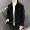 Men's Trendy Imitation Lambskin Jacket - Thick, Lapel Short Top, Plus Size, Autumn/Winter