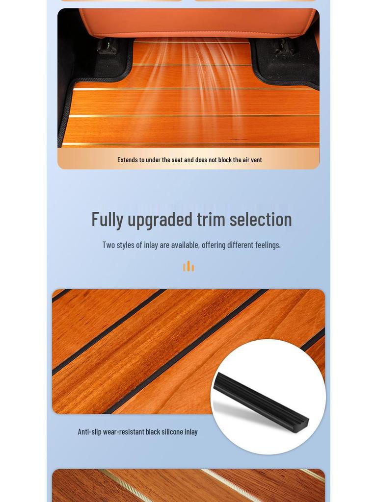 Wey Blue Mountain DHT-PHEV Teak Wood Floor Mats for Interior Modification