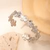 High Quality Hollow Flower Open Wide Bracelet Gold Color Plated Adjustable Cuff Bracelets for Women Jewelry Suitable As A Gift for Friends