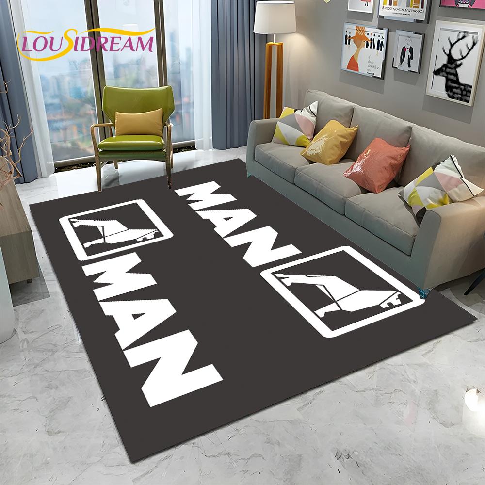Muž Kamion Logo Série 3D Tisk HD Koberec pro Domácí Obývací Pokoj Ložnici Pohovku Rohožka Dekorace, Dětský Koberec Protiskluzová Podložka