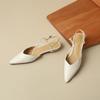 Fashion Women Baotou Sandals Fashion Pointed High Heels Sexy Slingbacks Women Sandals Comfort Elegant Silver Single Shoe Sandalias Mujer