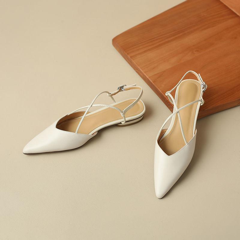 Fashion Women Baotou Sandals Fashion Pointed High Heels Sexy Slingbacks Women Sandals Comfort Elegant Silver Single Shoe Sandalias Mujer