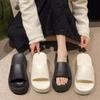 Fashion Vacation Thick Soles Women's Shoes EVA Soft-soled Non-slip Easy To Clean Slippers Casual 2025 Solid Color Flat Sandals