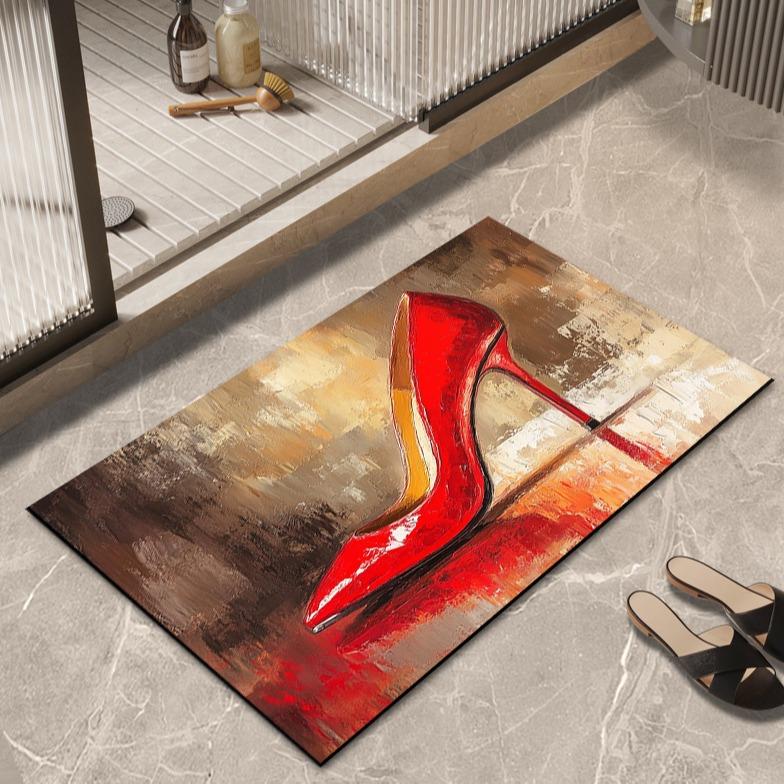 Festive Diatom Mud Floor Mat, Water-absorbent, Non-slip, Quick-drying Bathroom Floor Mat, Bathroom Door Mat, Stain-resistant Carpet At Kitchen Door