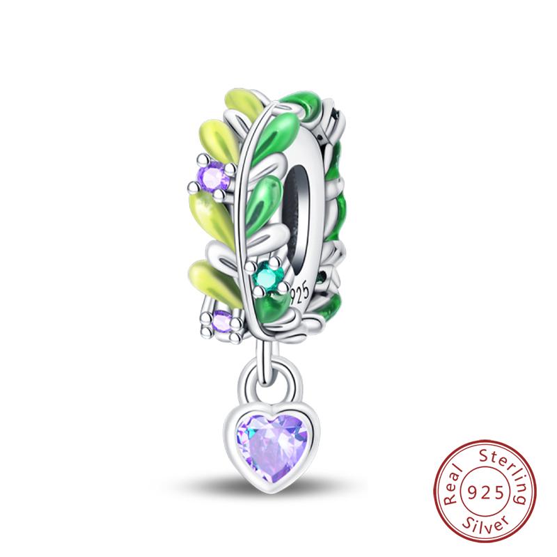 New Copper Heart Shaped Guardian Peace Dove Hope Angel Charms Beads Fit Qikaola Original Bracelets Diy Jewelry