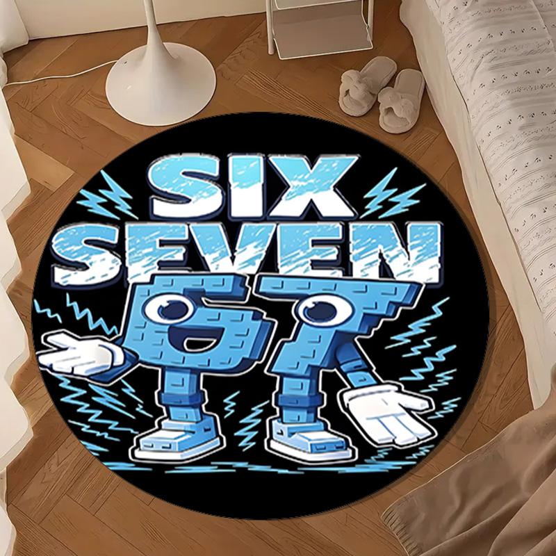Space Adventure With Six Seven 67 Round mat Home Decor, Chair rug For livingroom,Bedroom, doormat home decor Birthday Gift Christmas Gifts