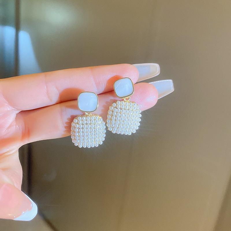 Mori sweet diamond-set love flower earrings temperament small fresh stud earrings personality cute girl heart earrings