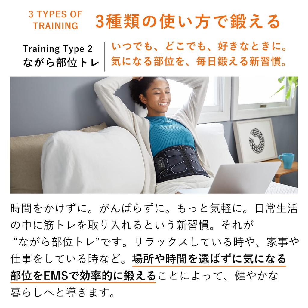 SIXPAD Powersuit Core Belt LL Size MTG Manufacturer EMS Abdominal Muscle Belt No Gel Sheet Required Muscle Training (Genuine Product)