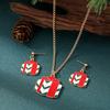 2023 New Girl Fashion Christmas Necklace Christmas Gift Necklace Gift Box Earrings Pendant Exquisite Jewelry Set Couple Jewelry Combination