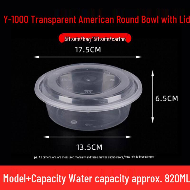 Transparent Disposable Bento Box with Lid for Takeaway - Ideal for Liangpi, Braised Snacks, & More