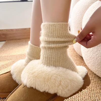 Women In Autumn and Winter with Velvet and Thick Warm Tube Pile Socks