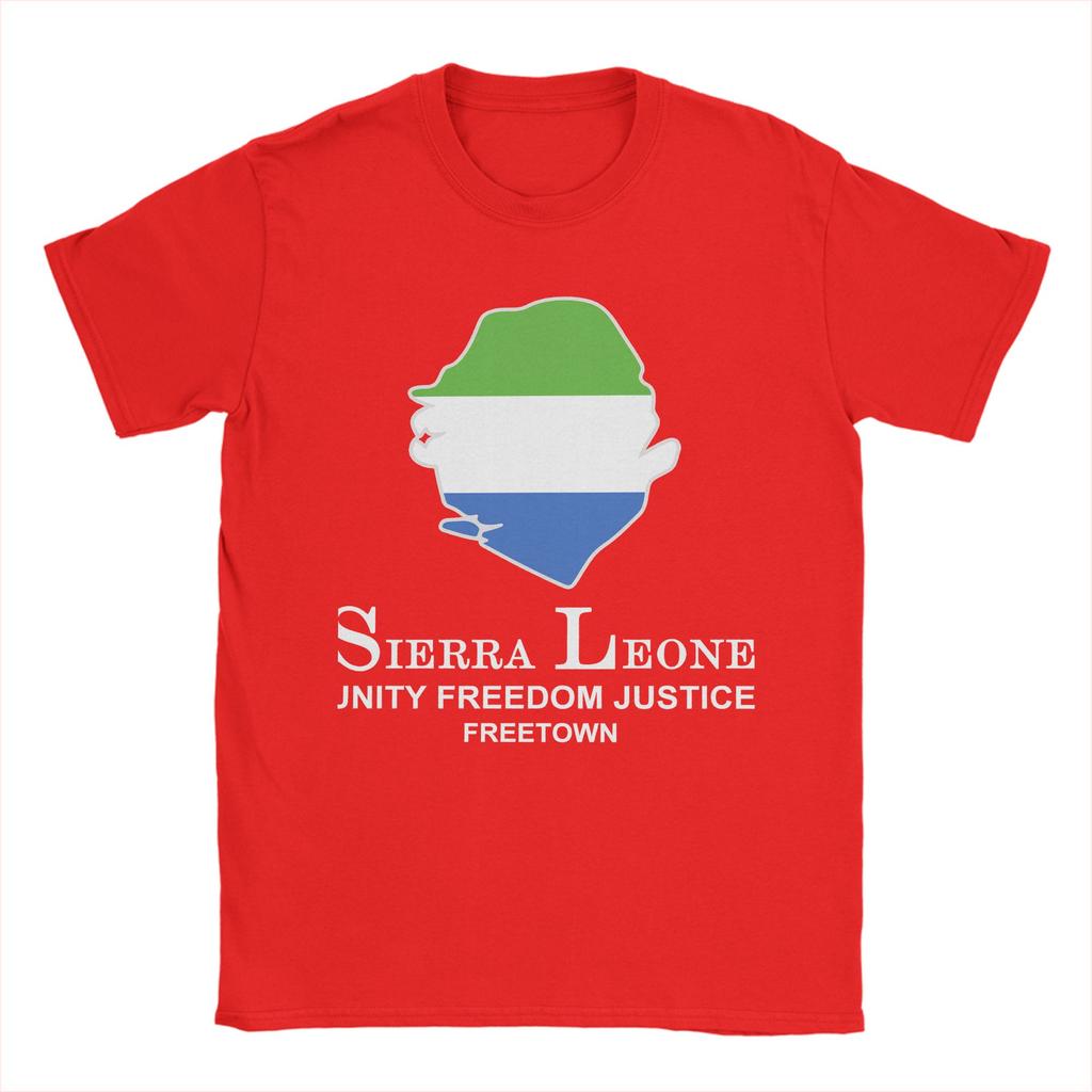 Sierra Leone Flagge Nationales T-Shirt Sommer Freizeit T-Shirts Paar Baumwolle Rundhals Oversized T-Shirts Kurzarm Tops