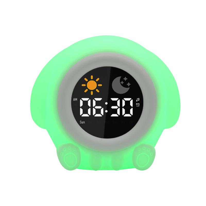 Cartoon digital display electronic clock animal patting color-changing silicone night light children's auxiliary sleep light