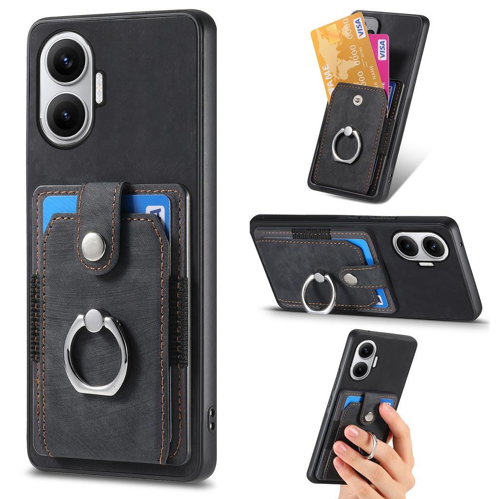 For Xiaomi Redmi Turbo 4 Pro 5G Phone Case Leather Back Cover with Card Slots Kickstand