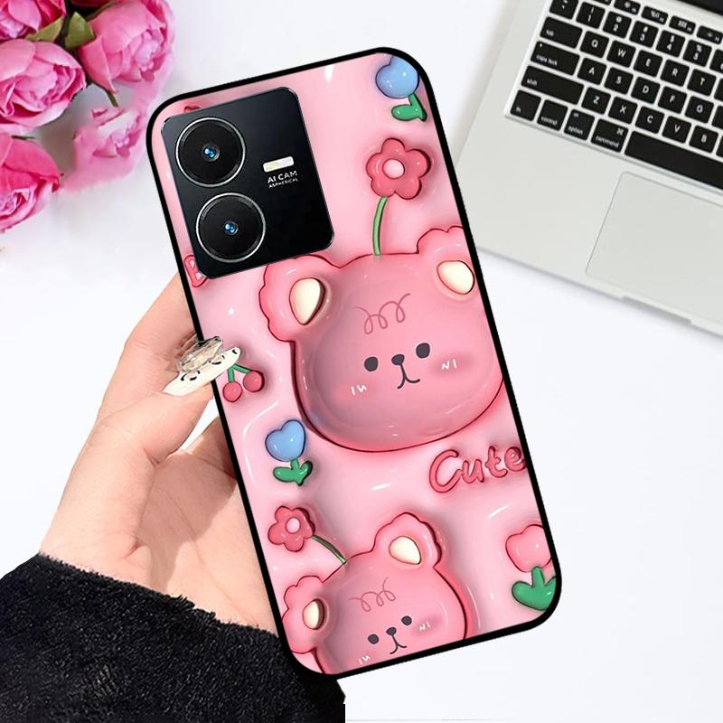 Pour Vivo Y22 4G Coque V2207 V2206 Y22s Impression Couleur Mat TPU Silicone Souple Housse de Téléphone Pour Vivo Y35 4G Pare-chocs Anti-choc Fundas