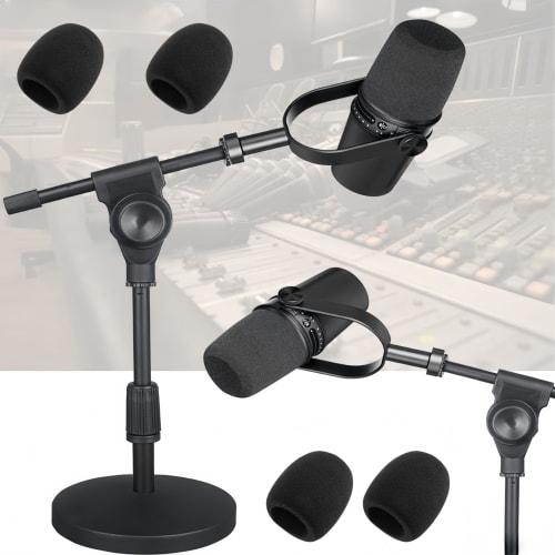 AkNebriax 10-Piece Black Microphone Sponge Windscreen Cover, High-Density Thick Sponge, Dustproof and Reusable, Replacement Microphone Sponge, Noise-C