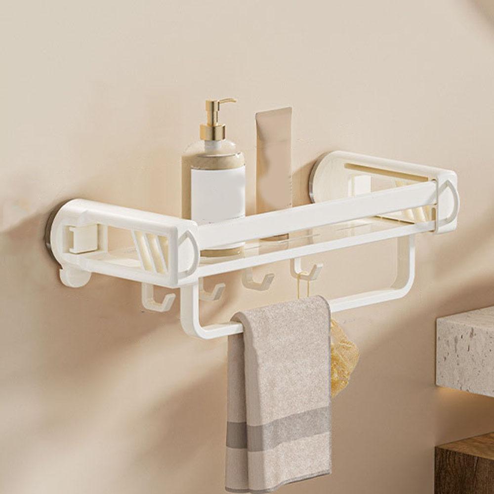 Wall Mounted Shampoo Storage Rack Punch Free Cosmetics Storage Rack Toilet Shampoo Holder  Kitchen