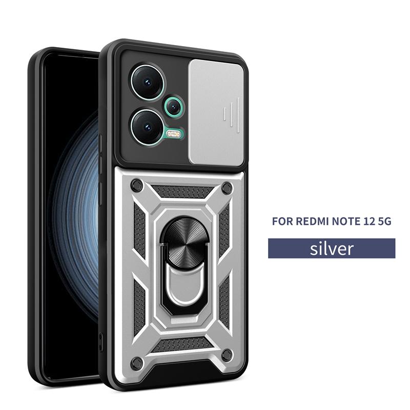 For Xiaomi Redmi Note 12 Pro 5G Case Car Holder Armor Phoen Case For Redmi Note 12 Pro + Plus Slide Camera Protect Back Cover