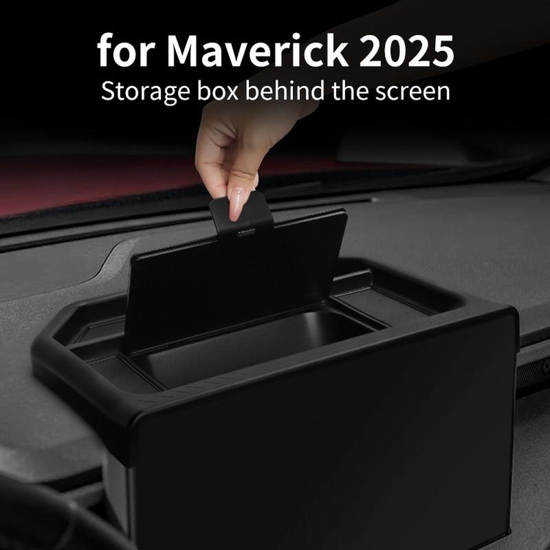 Black Console Storage Box Magnetic Closure Flip Cover Design Expandable Compartment For Maverick Center Console