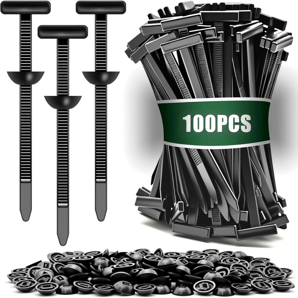 100pcs Universal Cable Tie Buckle for Car Bumper Fender Repair - Self-Locking Zip Tie Clips Automotive Fasteners PA6 Nylon - Quick Fix Loose Bumper