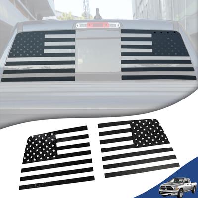 Auto Heckscheiben Aufkleber Zierleiste für Dodge RAM 2009-2026 Heckscheiben Dekoration Rahmen USA Flagge PVC Auto Außen Zubehör