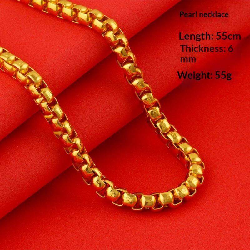 Gold Plated Alloy Chain Necklace Fadeproof Hypoallergenic Long Lasting Shine Dainty Thin Chain for Women Daily All-day Wear