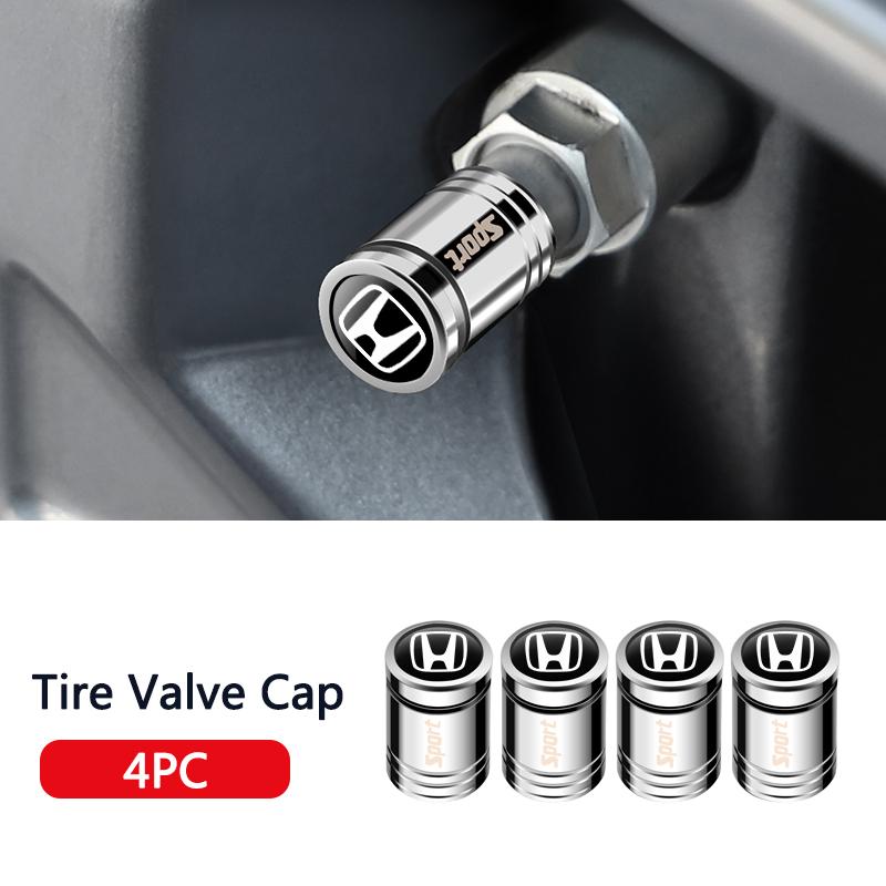 Metallic New 4Pc Car Wheel Tire Valve Caps Air Stem Covers Accessorie For Honda Accord Odyssey CRV Jazz Pilot Civic City HRV CRX GI1