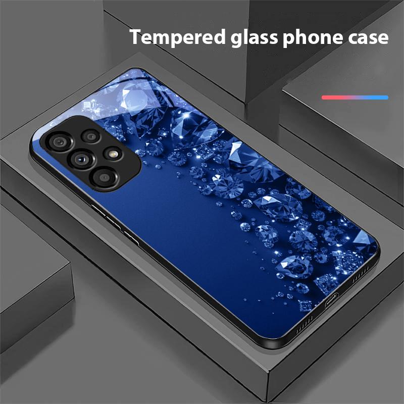 Vollständige Diamanten für Samsung Galaxy S10 20 Plus 21 FE 22 23 24 FE 25 Ultra Schwarz Gehärtetes Glas Handyhülle Hartschale