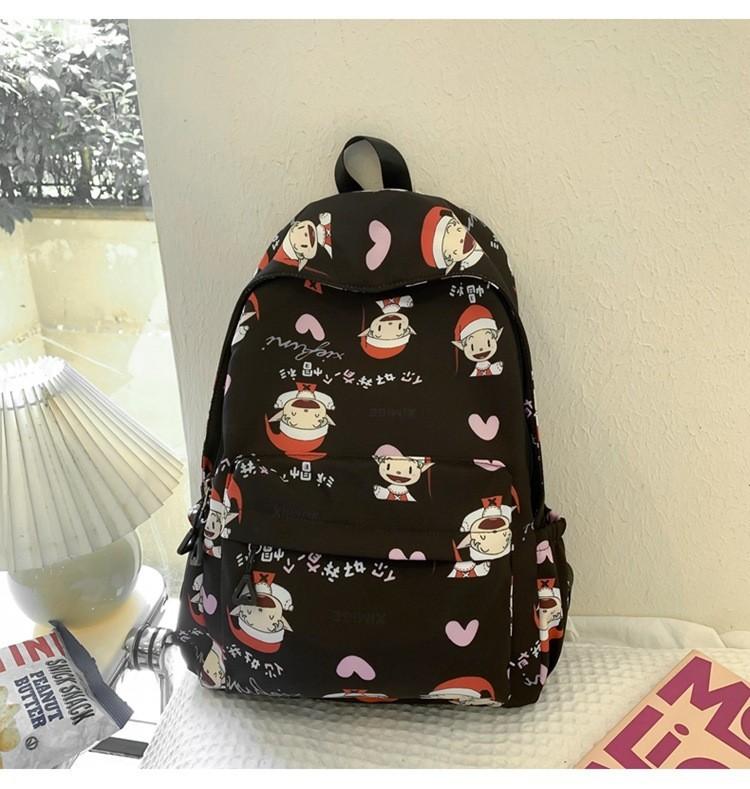 Модный Легкий Школьный Рюкзак Для Подростков Прочный И Функциональный С Узором Из Букв чёрный