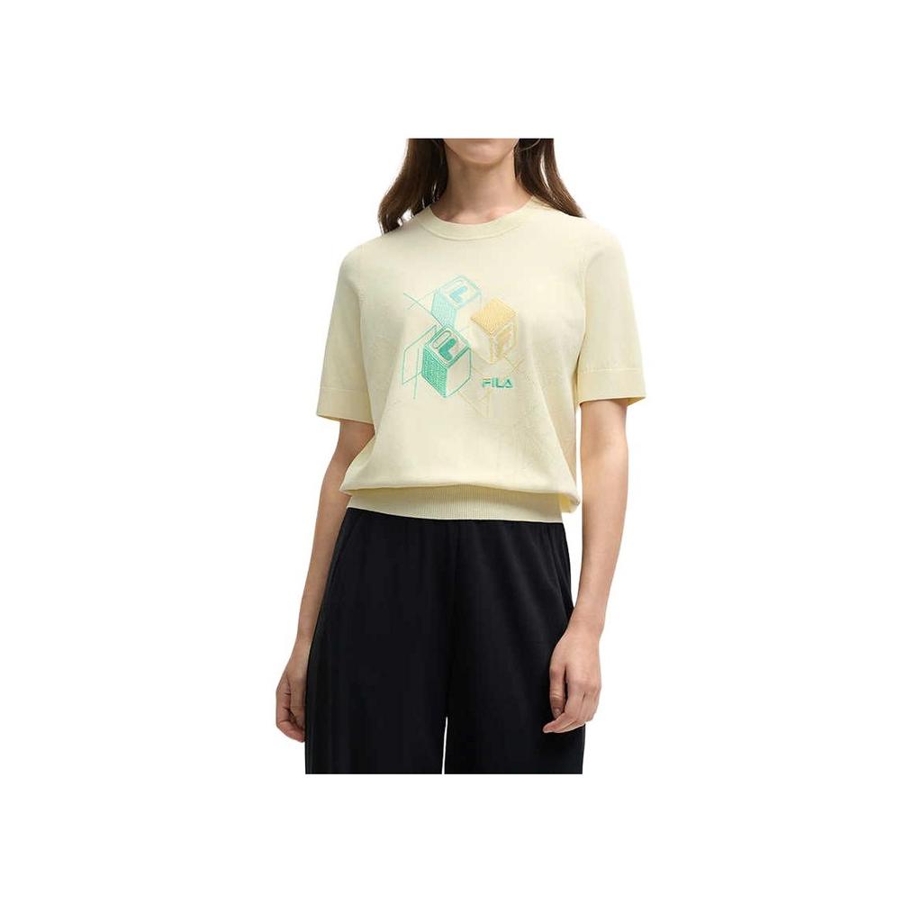New FILA T Shirt Women's Beautiful Ivory F11W528404F-IV