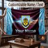 Custom Name Flannel Throw Blanket Burnley Football Pattern Warm Home Decoration