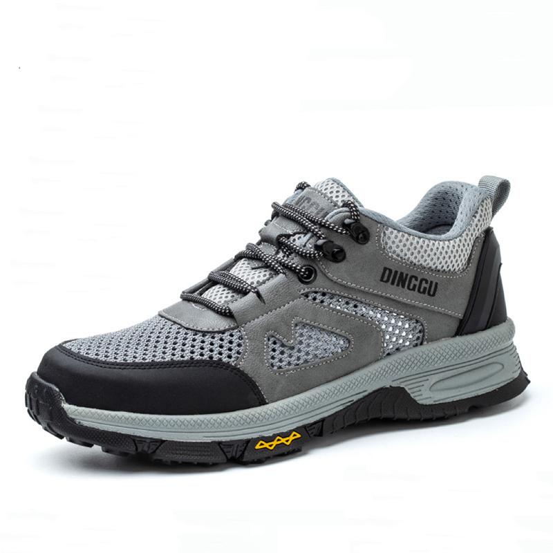 Men's Fashion Breathable Steel Toe Caps Working Shoes Air Mesh Summer Safety Boots Tooling Security Sneakers Protective Footwear
