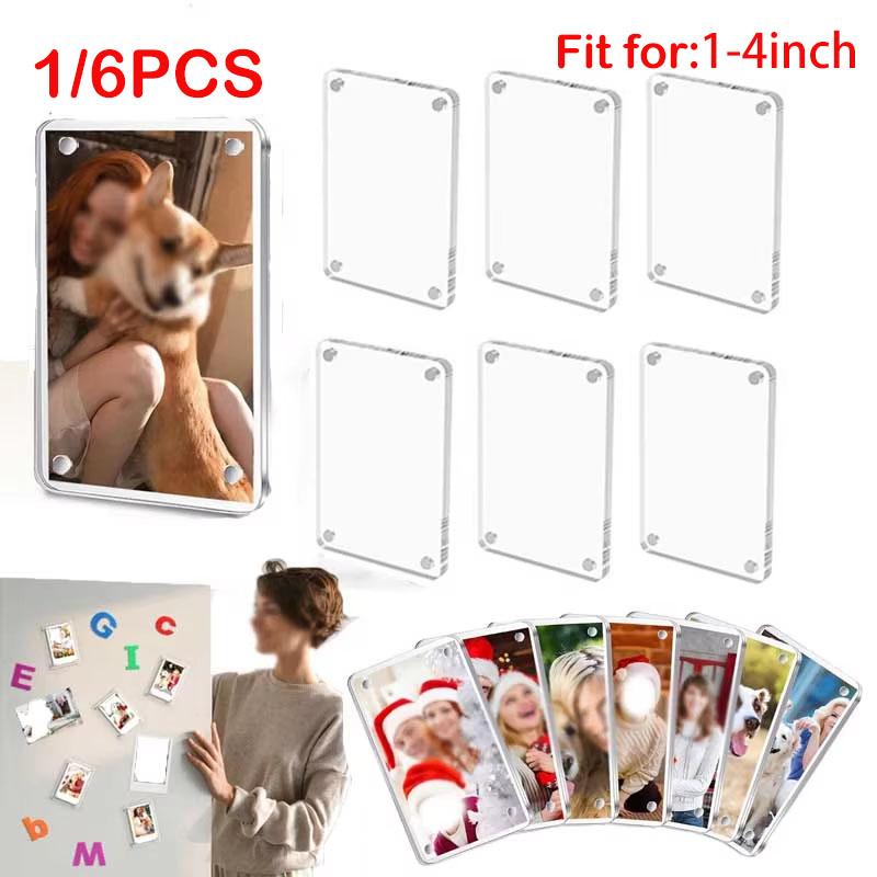 1/3/4inch Acrylic Photo Frame Acrylic Refrigerator Picture Frame Multi-Purpose Picture Frame For Household Decoration Holder