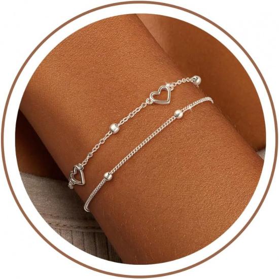 KOHOTA Silber Gold Armbänder für Damen Trendiges Armband-Set Anlaufgeschützt