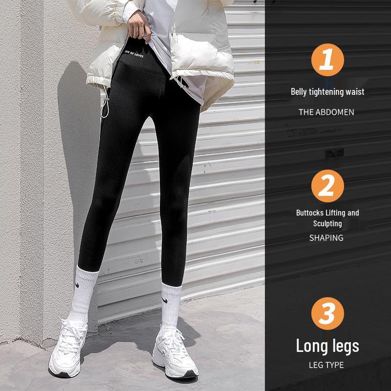 High Waist Women's Velvet-Lined Yoga Leggings - Slimming & Thick Shark Skin Barbie Pants for Autumn/Winter