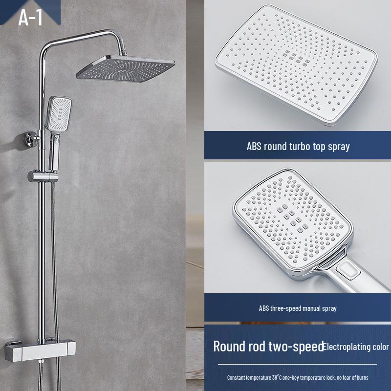 Thermostatic Shower Set with One-Touch Temp Lock & Boost Shower Head