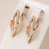 Sparking Micro-Set Natural Zircon Dangle Earrings For Women Fashion  Rose Gold Color Unique Design Daily Fine Jewelry