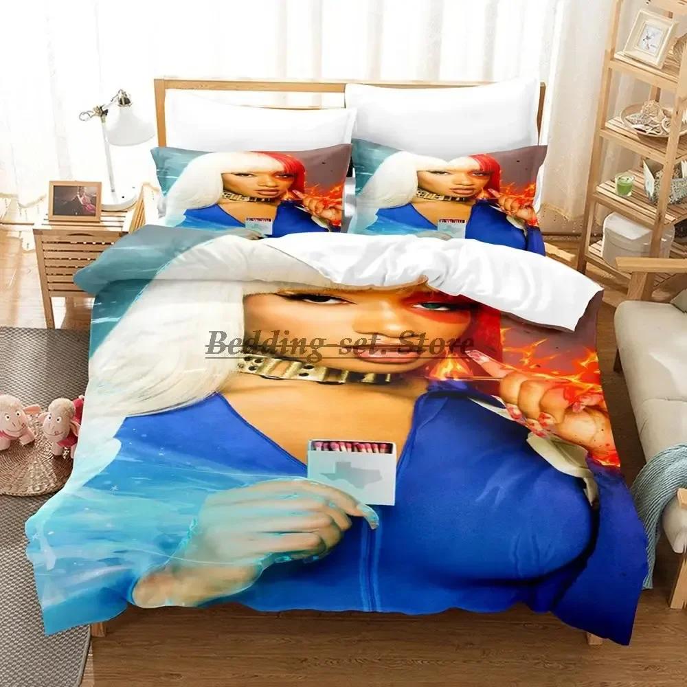 Cute Megan Thee Stallion Bedding Set Single Twin Full Queen King Size Bed Set Aldult Kid Bedroom Duvetcover Sets Bed Sheet Set