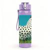1PC White Spotted Hen Figure 750ml Color Plastic Sports Water Bottle Leakproof Flip Straw Lid For Sports Office Home Use
