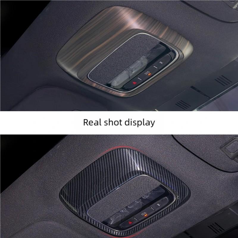 For Xpeng G6 2023-24 ABS Carbon Fiber/Wood Grain Car Roof Reading Light Frame Trims Accessories