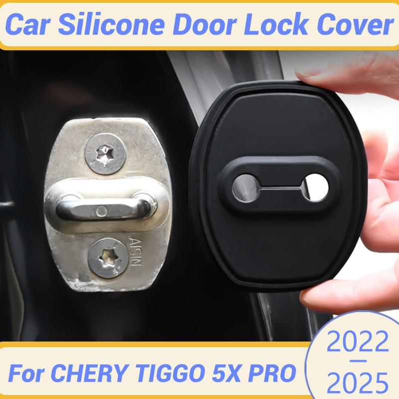 For CHERY TIGGO 5X PRO -2025 Silicone Car Door Lock Buckle Protection Cover Elastic Anti-Collision Shock Absorbing Pad