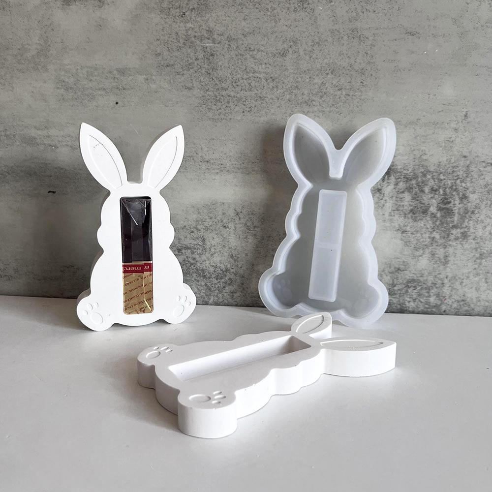 Easter Chocolate Bar Holder Silicone Mold Easter Bunny Silicone Mold Plaster Rabbit Chocolate Holder Casting Molds Home Decor