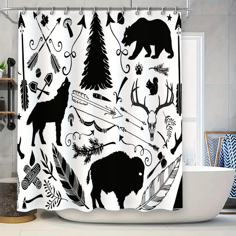 

Animal-themed shower curtain with various patterns suitable for bathroom decoration Perfect gift idea for animal lovers. Availab 90x180cm