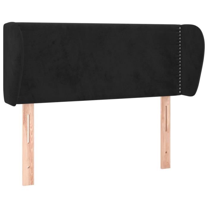 VidaXL Tête de lit avec oreilles Noir 93x23x78-88 cm Velours3117042