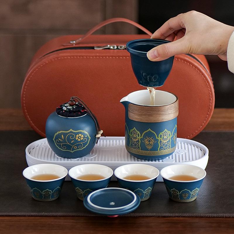 Portable Travel Tea Set Outdoor Kung Fu Tea Set Kuaike Cup Festive Chinese Business Gifts