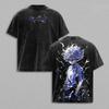 Vintage Y2k Washed HUNTER×HUNTER Anime T-shirt Killua Zoldyck Loose T Shirt Summer Short Sleeve Cotton Tee Tops Unisex Clothing