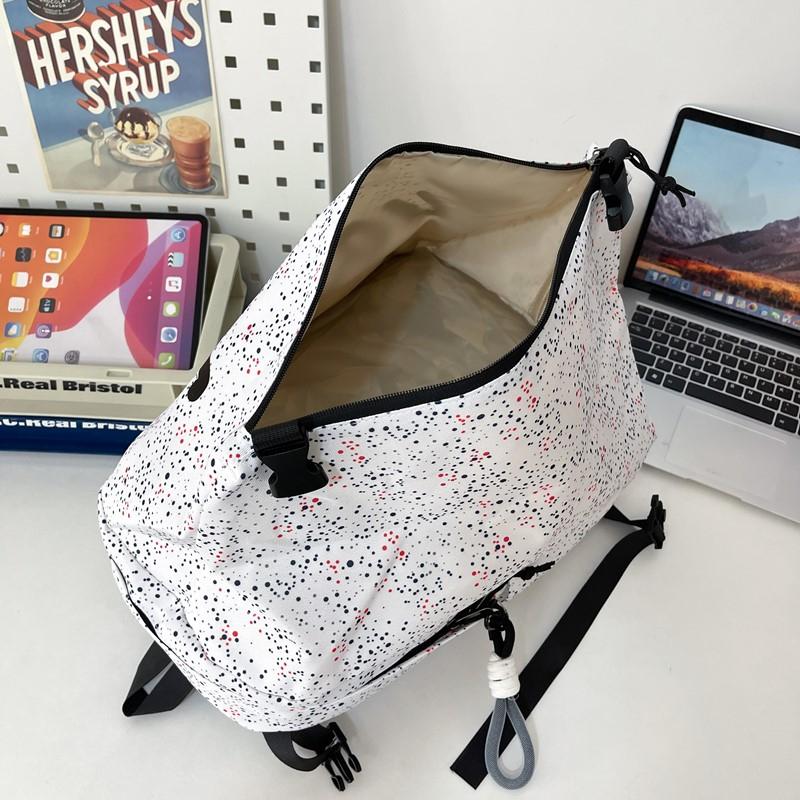 Women's Letter Printed Backpack Men's Large Capacity Travel Backpack Junior High School Student Schoolbag