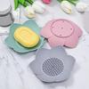 Silicone Soap Dish Lotus Shape Soap Holder with Drainage Holes Non-Slip Soap Holder